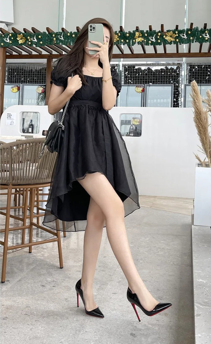 GIÀY CAO GÓT ĐEN ĐẾ ĐỎ MOBE