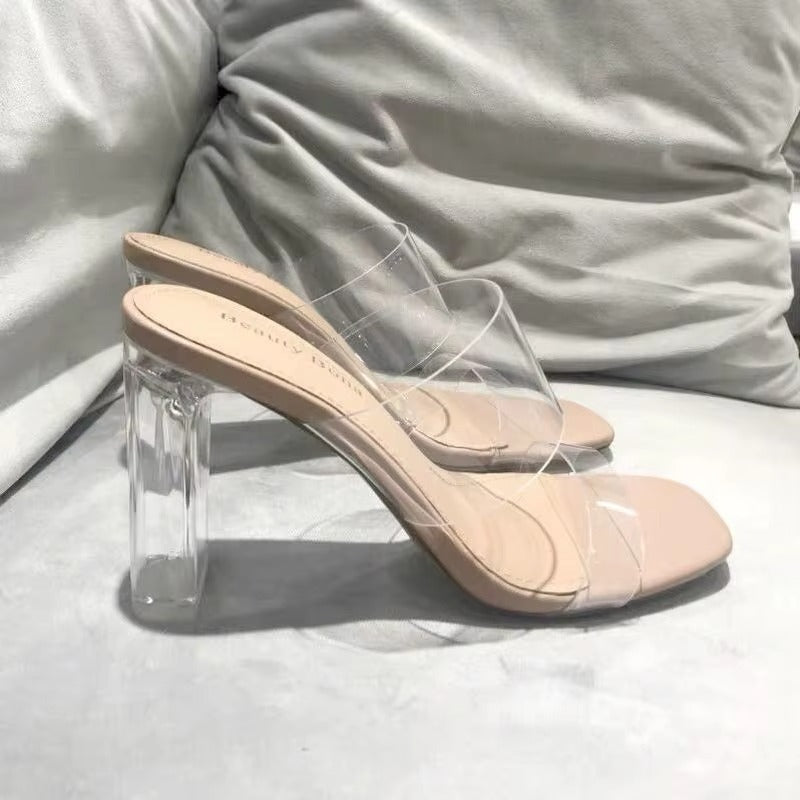 GIÀY CAO GÓT HỞ MŨI JELLY SLIPPERS